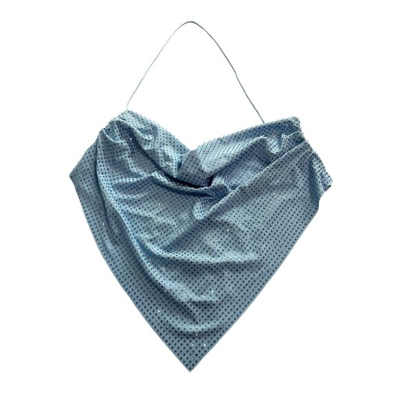 Cultnaked Rhinestone Halter Top in Blue - Picture 1 of 4
